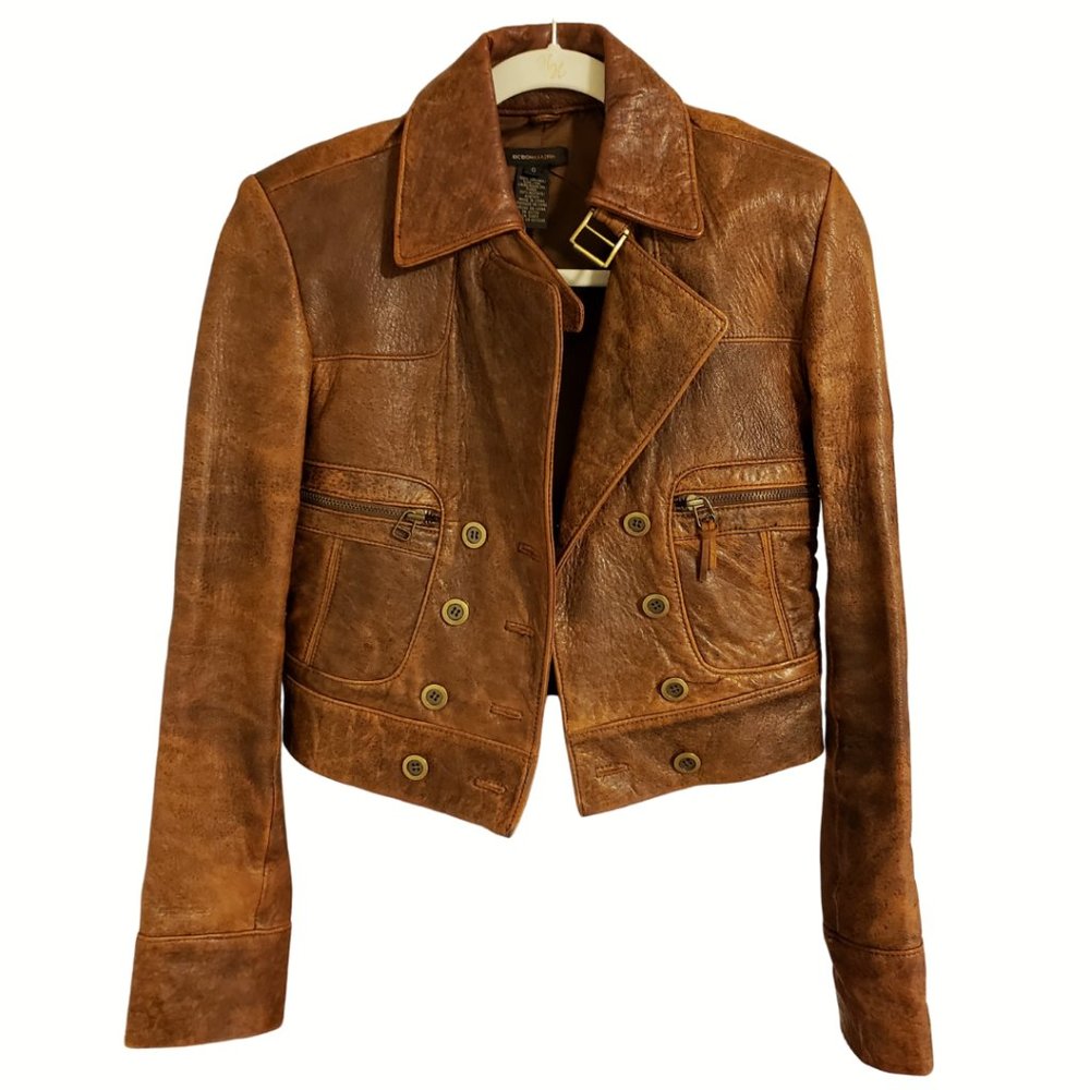 Vintage Cropped Leather Jacket